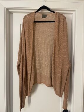 Open-Front Lightweight Cardigan Sweater - Tan